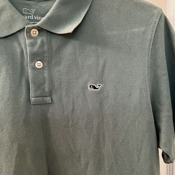 Vineyard Vines Green Polo Shirt 100% Cotton Boys Size Large 16-18 - Picture 4 of 8